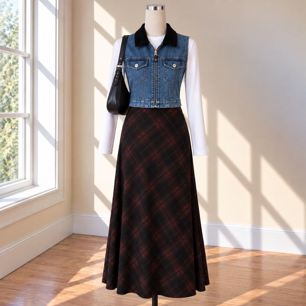 Vintage 90s Ny Jeans Denim Zip Vest Velvet Collar and Lined 90’s Grunge